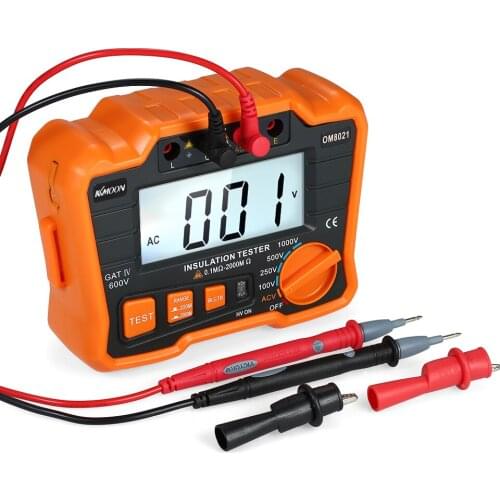 KKmoon Insulation Resistance Tester DCV ACV Meter 1000V Ground Megohmmeter MegOhm Voltmeter w/LCD Backlight Display