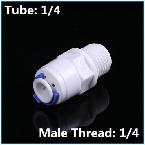 5pc 1/4" OD Tube * 1/4 " BSP Male Quick Connection Fittings Aquarium RO Water System
