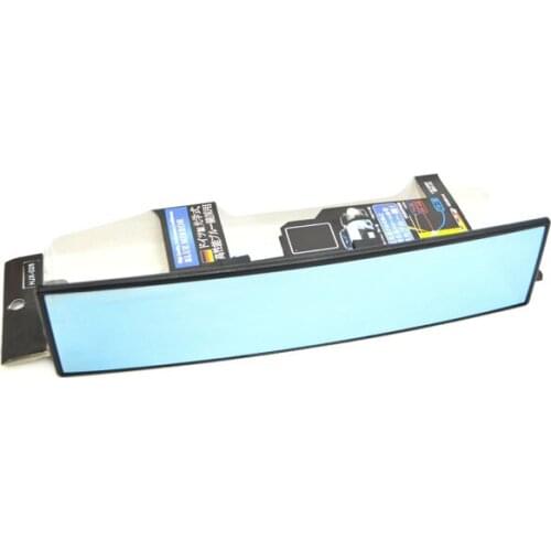 Universal Blue 300mm Interior Curve Wide Clip On Rear View Rearview Mirror