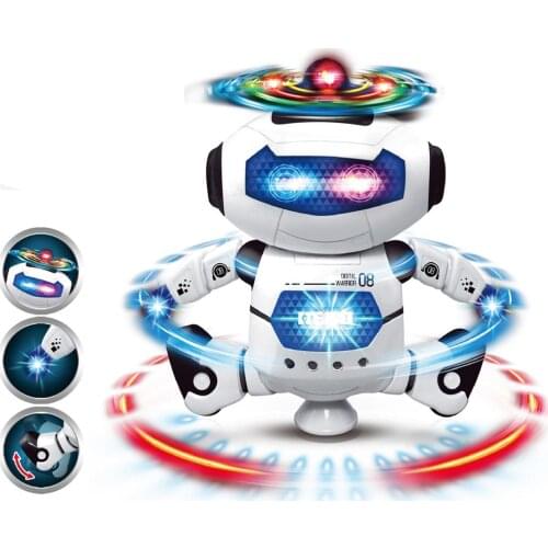 360 Degree Rotating Smart Space Dance Robot Walking Toy With Music LED Light for Children Gifts Electronic Astronaut Dance Toys