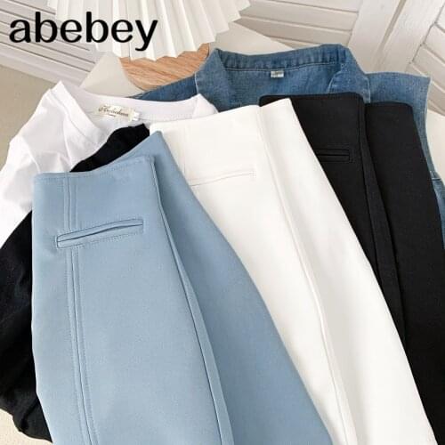 2021 New Spring Summer Women Simple All-match solid short Skirt high waist slim split Skirt A-line Skirt