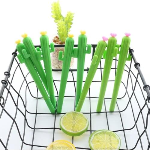 1 PCS New Cute Cactus Shape Gel Pens Student Stationery Escolar Novelty Gift School Material Office Supplies