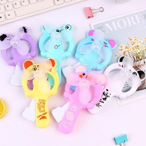 1PCS Kids Mini Portable Cartoon Cubs Hand Pressure Fan Page Manual Handheld Summer Mini Cooling Air Conditioner for Children