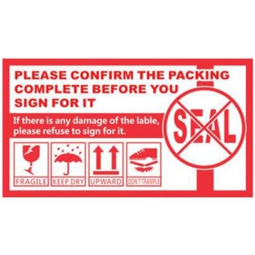 Free registered mail shipping 108pcs 9*5cm fragile handle with care keep dry shipping seal sticker label