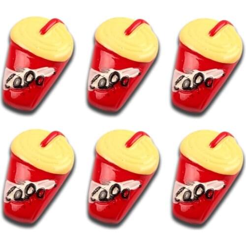 20Pcs 28x18mm Drink Cup Resin Decoration Crafts Flatback Cabochon Embellishments For Scrapbooking Diy Accessories