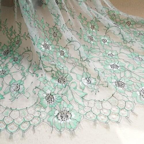 3M / Lot Floral Bridal Chantilly Lace Fabric Delicate Two-tone Embroidery Lace Fabric Diy Clothes Wedding Dress Accessories