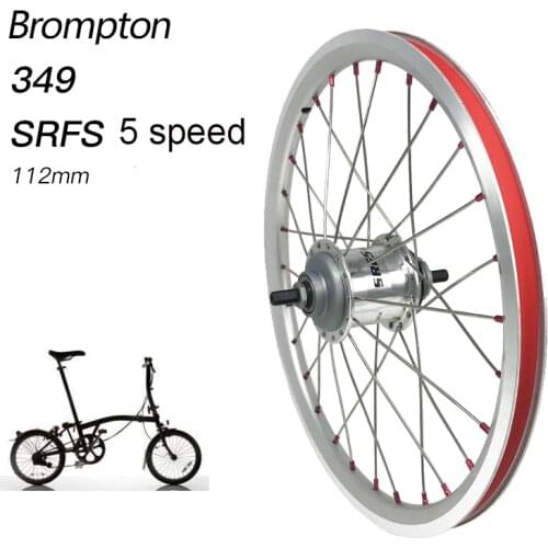 349 rear wheels 16*1-3/8 V brake rear wheel for Brompto Retrofit with Internal speed 5 speed 112mm bike wheel