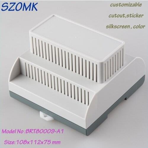 Free shipping enclosure electronics din rail box (1 pcs) 108*112*75mm plastic junction box szomk electronical instrument case