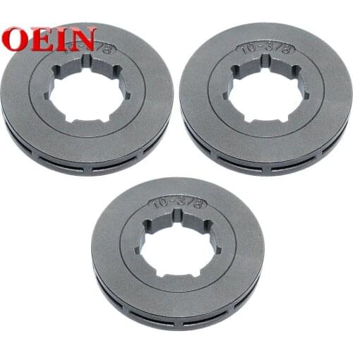 3/8" Pitch 10 Tooth Chain Saw Rim Sprocket Kit 3Pcs For Chainsaw Stihl Husqvarna Others STD 22mm 7 Spline