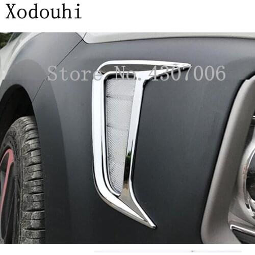 For Hyundai Kona Encino Kauai 2017 2018 2019 2020 Car Body Head Side Fog Light Cornering Lamp Frame Stick Cover Trim Panel 2pcs