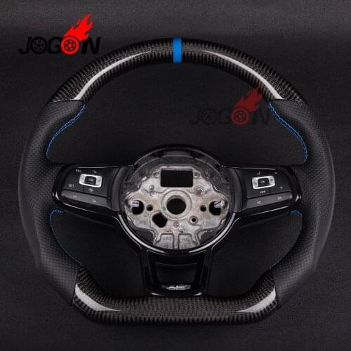 For VW Golf 7 GTI Golf R MK7 Jetta Passat Polo GTI Scirocco 2014-2018 Replacement Carbon Fiber Steering Wheel Trim
