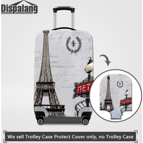 Dispalang Paris Eiffel Tower Print Elastic Luggage Protective Covers For 18-30 Inch Travel Case Thick Dust Proof Suitcase Cover