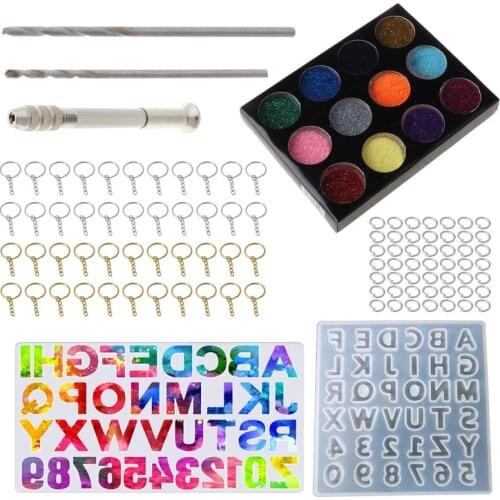 255PCS Alphabet Resin Molds Reversed Letter Number Silicone Resin Molds Epoxy A5KE