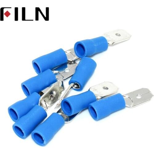 MDD2-250 Male Insulated Electrical Crimp Terminal for 1.5-2.5mm2 wire Connectors Cable Wire Connector Terminal AWG 16- 14