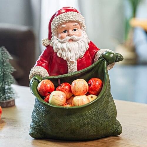 Santa Claus Storage Basket Organizer Living Room Coffee Table Remote Control Food Storage Organizer Christmas Home Decoration