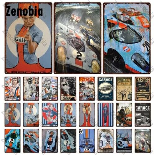Racing Car Metal Sign Tin Sign Plate Decor Metal Plaque Home Decor Vintage Man Cave Bar Pub Club Wall Stickers Home Decoration