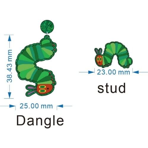 Fashion popular caterpillar earrings trendy girl earrings acrylic jewelry