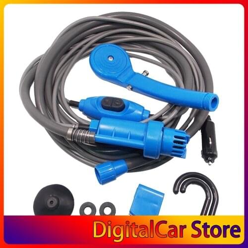 Car Washer 12V Portable Car Shower Washer Set Electric Pump Outdoor Camping Car Wash Travel Cleaning Tool