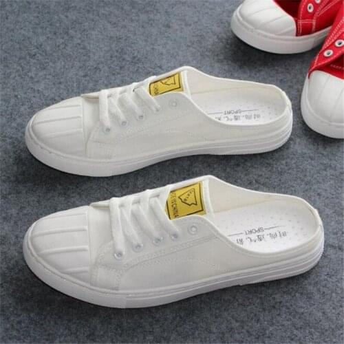 New style mens slippers fashion lace shallow mouth flat bottom non-slip lightweight comfortable couple casual half slippers