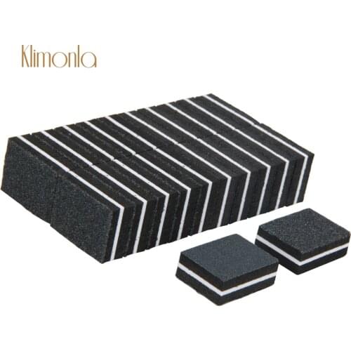 20Pcs/Lot Mini Square Sanding Nail File 100/180 Grit Black Sponge UV Gel Polish Block Buffing Files Washable Manicure Tools