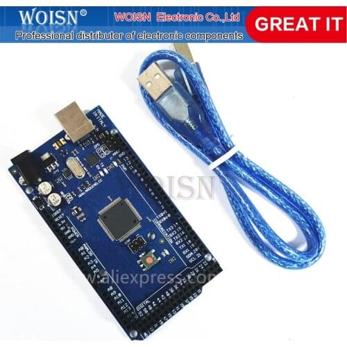 1PCS MEGA 2560 R3 ATmega2560 AVR USB board +free USB cable (ATMEGA2560 /CH340 ) funduino 2560 new In Stock