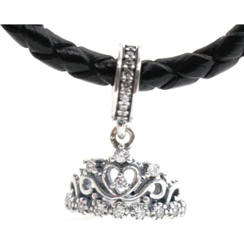 Splendor Love Heart My Princess Tiara Royal Crown Pendant Charm Fit Pandora Bracelet 925 Sterling Silver Bead Jewelry