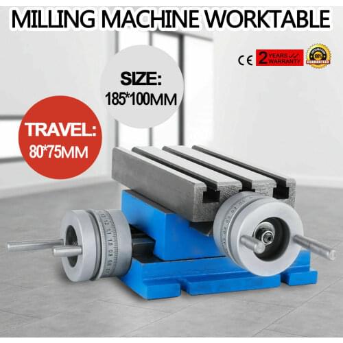 Milling Working Table 7.3" x 4",Compound Milling Machine Work Table 2 Axis 4 Ways Move,Multifunction Milling Working Table Heavy