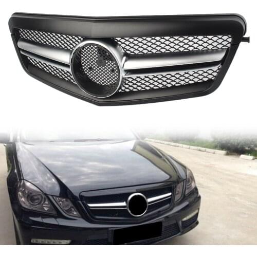Auto Car Front Radiator Grille Mesh Racing Grills Grill w/ Emblem Matt Black For Mercedes Benz E-Class W212 2010 2011 2012 201