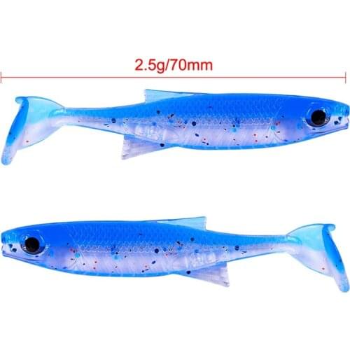 Fishing Lures 2.5g/70mm 10pcs/set Fishing Soft Artificial Lure Pike Tackle Lifelike Soft Silicon T Tail Bait Wobbler Accessories