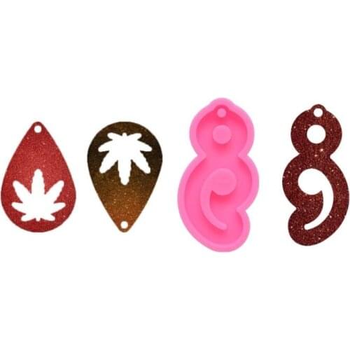 Crystal Epoxy Resin Mold Comma Period/Maple Leaf Keychain Casting Silicone Mould F3MD