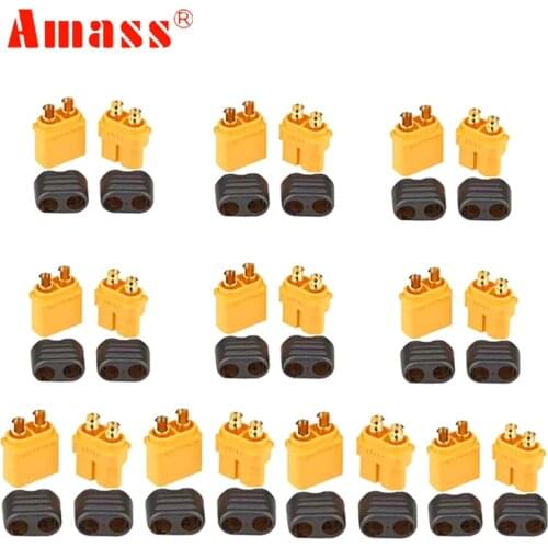 New specials 10 x Amass XT60+ Plug Connector With Sheath Housing 5 Male 5 Female (5 Pair )