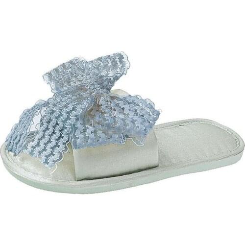 Womens Footwear 2021 New Fashion Bow Slipper Soft Food Comfort Indoor Cotton Slipper Open Toe Plush Slipper