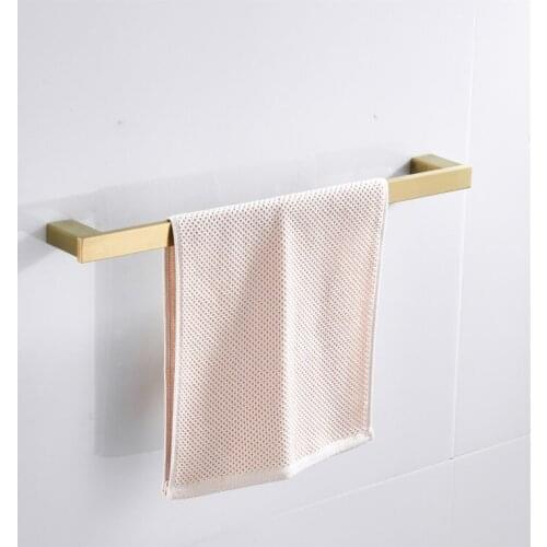60cm Modern SUS 304 Stainless Steel Bathroom Hardware Brushed Gold Towel Bar Toilet Towel Rack