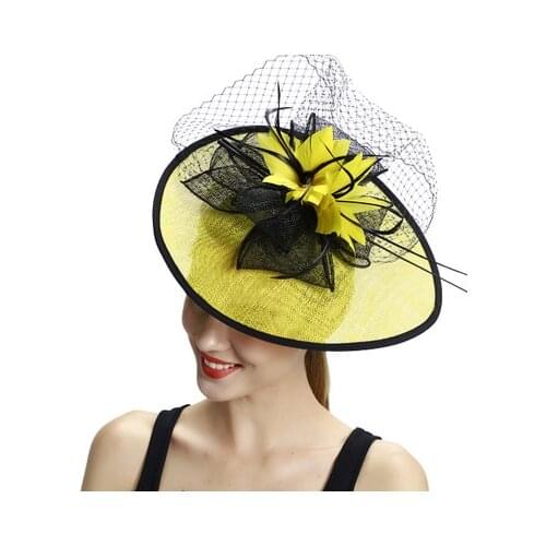 New European and American Ladies Simple Linen Yarn Feather Net Yarn Hair Accessories Headdress Bridal Party Factory Direct