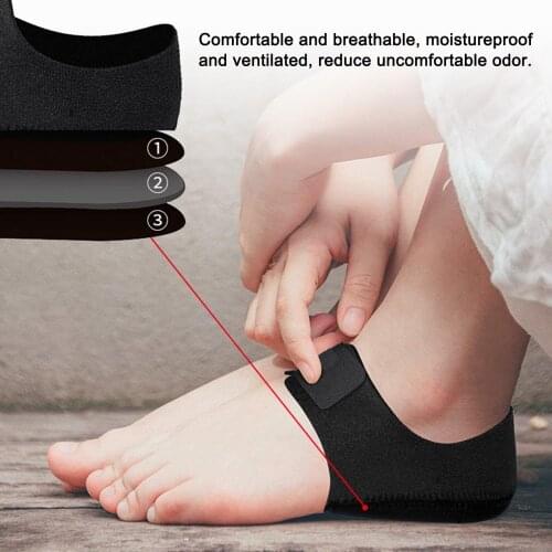 1 Pair Foot Heel Cushions Protectors Plantar Fasciitis Heel Silicone Pads Heel Cushion Inserts Heel Cups Adjustable Breathable