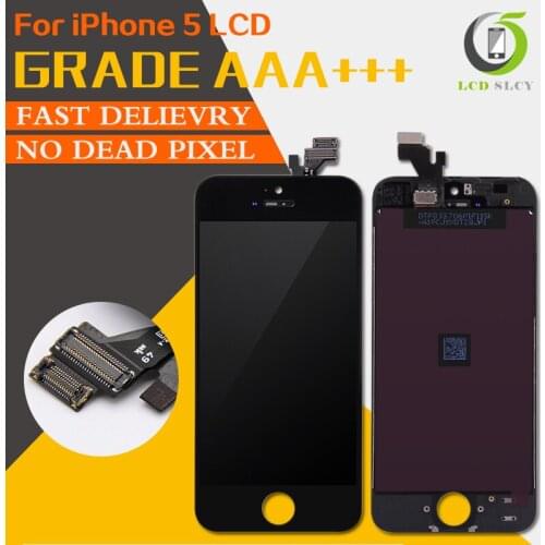 10Pcs100% No Dead Pixel Grade AAA For iPhone 5 LCD Display touch screen with digitizer assembly replacement parts Free shipping