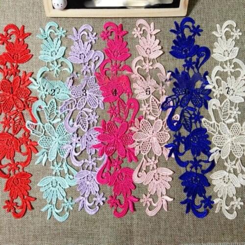 10Pieces Bridal Embroidery Lace Applique Wedding Motif Lace Trim Dress Patch Wedding Decoration Costume Craft