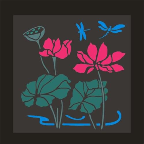 13*14 Lotus leaf Cover templat scrapbook stencils spray plastic mold shield DIY cake hollow Embellishment printing lace ruler