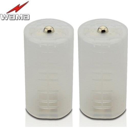 2x Wama AA to D Size Battery Holder Conversion Adapter Switcher Converter Case Ni-MH Pre-Charged Rechargeable Batteries PP