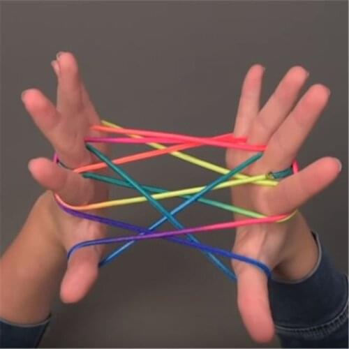 3PCS Kids Rainbow Colour Fumble Finger Thread Rope String Game Developmental Toy F3ME