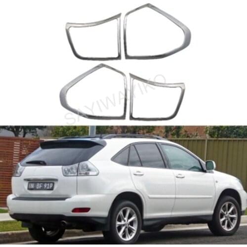 4PCS ABS Chrome For Lexus XU30 RX330 RX350 2003-2008 accessories front Rear Light Lamp Cover Trim Tail Light Cover