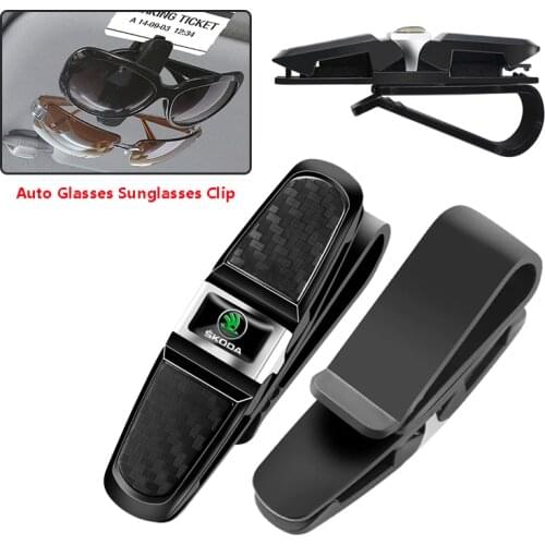 Car Sun Visor Sunglasses Fastener Holder Clip For Skoda Octavia Fabia Rapid Yeti Superb a 5 a 7 2 Kamiq Karoq Superb Kodiaq