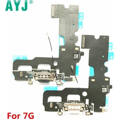 AYJ 10pcs/lot Charging Port For iPhone 7G 7 Plus Dock Charger Connector Flex Cable 7Plus Audio Microphone Flex Repair Parts