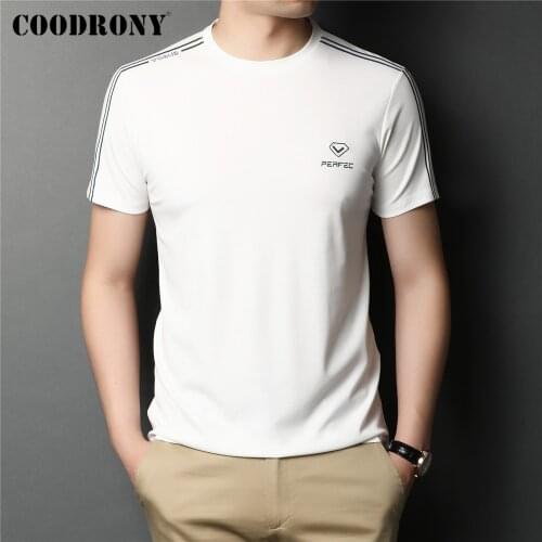 COODRONY Brand Summer New Arrival Fashion Striped Casual O-Neck Short Sleeve T Shirt Men High Quality Slim Soft Top Tee C5129S