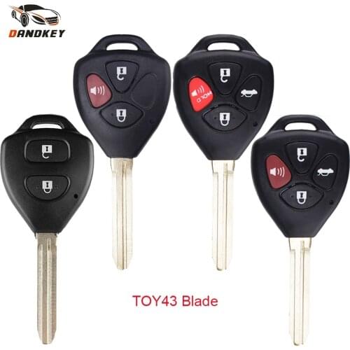 Dandkey 2 3 4 Button Car Remote Key Shell Fob For Toyota Avalon Corolla Matrix RAV4 Venza Yaris 2007 2008 2009 Key Case TOY43