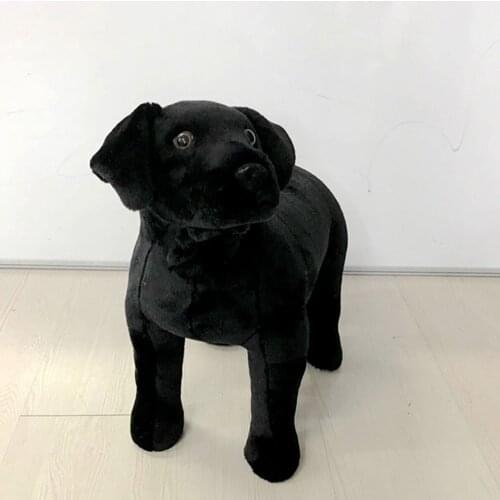 Fancytrader Realistic Animal Labrador Plush Toy Simulated Black Dog Doll Can Ride on the Back Children Gift Decoration 45x43cm