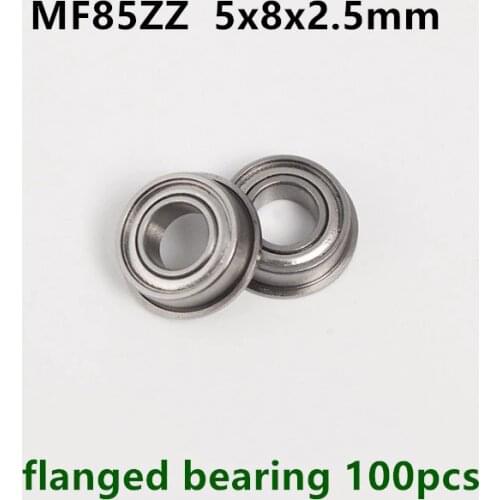 100pcs MF85ZZ flanged bearing MF85 F675ZZ LF850ZZ 5x8x2.5 mm shielded miniature flange groove ball bearings 5*8*2.5