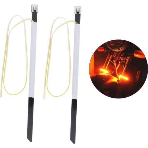 2x LED Motorcycles Cycling Flexible Turn Signal Amber Blinker Tail Light
