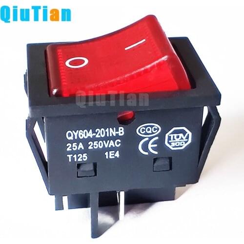 KCD4 on off 25A/250V 16A/250V heavy duty 4 pin t125 IE4 rocker switch with led light DPST ON OFF latching 12V 24V 110V 220V 380V