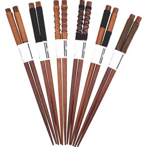 Chinese Chopsticks Natural Wooden Wire Tableware Anti-slip Eco-friendly Wood Dinnerware Anti-roll Food Sticks Fashion Wholesale